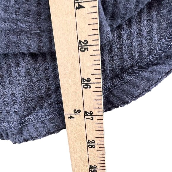 Olive And Oak Top Womens S Blue Waffle Knit Shirt Long Sleeve Button Thermal - Picture 6 of 12